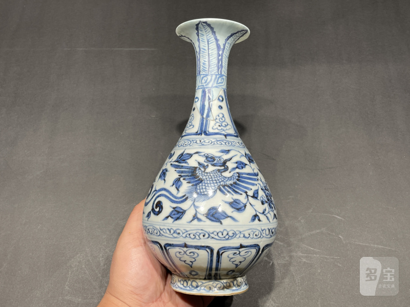 元 青花凤纹玉壶春瓶 - 图4